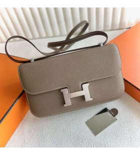 Bags Constance elan Epsom Ck18 Etoupe Grey Silver Hardware 23cm Full Handmade Phw