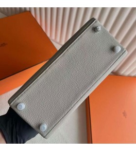 Kelly東郷Ck80パールグレイの銀色のハードウェア25cm完全に手作りPhw