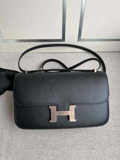 Constance elan Epsom ck89 Noir Rose gold Hardware 26cm Full Håndlaget