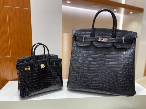 Birkin Hac Matte Porosus Ck89 Black Silver Hardware Phw 40cm Full Handmade