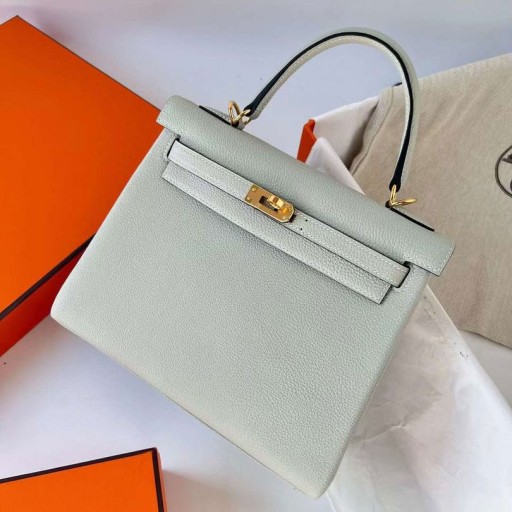 Kelly Togo 0W Crystal grey Gull Hardware Ghw 25 cm Full Håndlaget