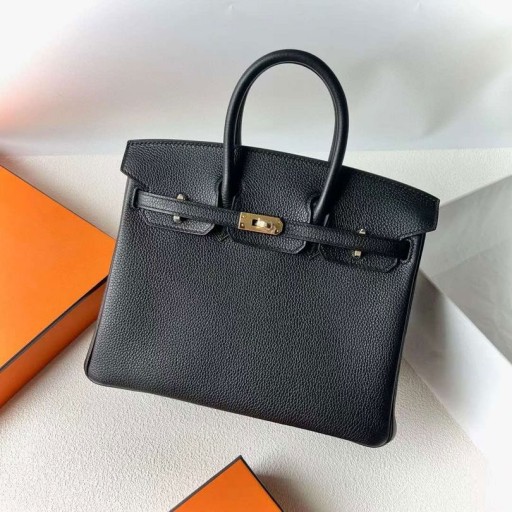 Birkin Togo Ck89 Black Gold Hardware 25 cm Full Håndlaget Ghw