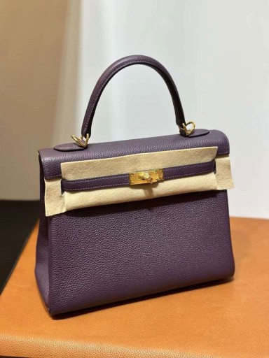 Kelly Togo Drue lilla Gull Hardware 25 cm Full Håndlaget Ghw