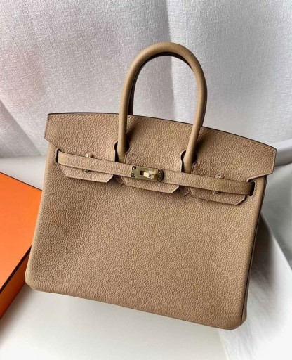 Birkin Togo 0M Te Khaki Gull Hardware 25 cm Full Håndlaget Ghw