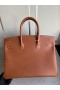 Birkin Barenia Golden Sølv Maskinvare PHW 35 cm Full Håndlaget