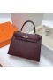 Kelly Epsom ck57 Bordeaux rød Rose gold Hardware 25 cm Full Håndlaget