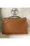 Mini Kelly Pochette Epsom Ck37 Golden brown Gold Hardware 22cm Full Håndlaget