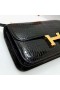 Constance elan skinnende porosus krokodille Ck89 Black Gold Hardware 26cm Full Håndlaget