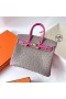 Birkin Struts M8 gris ashpite & E5 Candy Pink Gold Hardware Ghw 25 cm Full Håndlaget