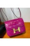 Constance Skinnende Alligator Krokodille J5 Rose Lilla Rosa Gull Hardware 18cm Full Håndlaget Ghw