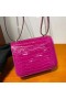 Constance Skinnende Alligator Krokodille J5 Rose Lilla Rosa Gull Hardware 18cm Full Håndlaget Ghw