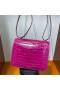 Constance Skinnende Alligator Krokodille J5 Rose Lilla Rosa Gull Hardware 18cm Full Håndlaget Ghw