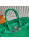 Birkin poser Semsket 6W Mint grønn Sølv Maskinvare 30cm Full Håndlaget Phw