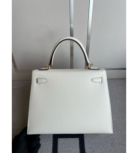 Kelly Epsom Kremet hvitt Gull Hardware GHW 25 cm Full HÃ¥ndlaget