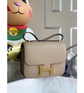 Constance Epsom S2 Grøft grå Gull Hardware GHW 18cm Full Håndlaget