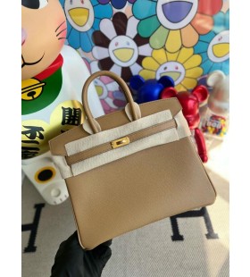 Birkin Epsom 0M Kaffe-Gull farge Maskinvare 25 cm Full HÃ¥ndlaget