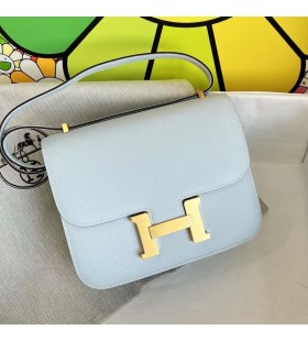 Constance Epsom T0 Lys blå Gull Hardware 19cm Full Håndlaget