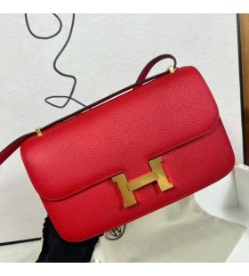 Constance elan Epsom 5 Lyse rødt Gull Hardware Ghw 26cm Full Håndlaget