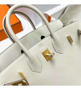 Birkin Swift Ck10 Kremet Hvitt Gull Hardware Ghw 25 cm Full HÃ¥ndlaget