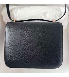 Constance Epsom Ck89 Black Rose Gold Hardware Rghw 18cm Full Håndlaget