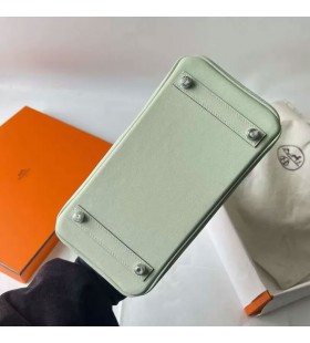 Birkin Swift 0S Lys Grønn Sølv Maskinvare 25 cm Full Håndlaget Phw