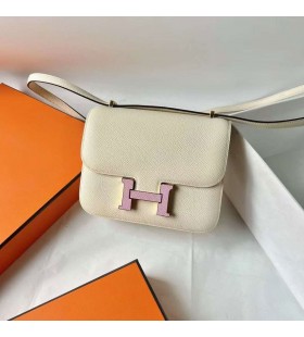 Constance Speil Epsom I2 Kremet Hvit & X9 mallow lilla Gull Hardware 18cm Full HÃ¥ndlaget Ghw