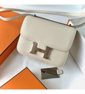 Constance Epsom Speil CK10 Kremet Hvit Rose Gold Hardware 18cm Full Håndlaget RGhw
