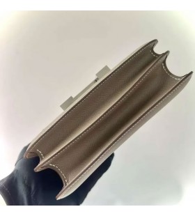 Constance Epsom Speil Ck18 Etoupe Grå Sølv Maskinvare 18cm Full Håndlaget Phw