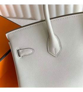 Birkin Swift Ck10 Kremet Hvitt Gull Hardware 25 cm Full HÃ¥ndlaget Ghw