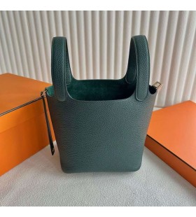 Picotin Clemence 6O ' Furu grønt Gull Hardware 18cm Full Håndlaget Ghw