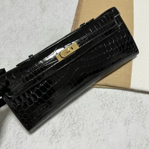 Kelly cut genialny krokodyl nilo Ck89 Okucia Z Czarnego Złota Ghw 31 cm Całkowicie Ręcznie