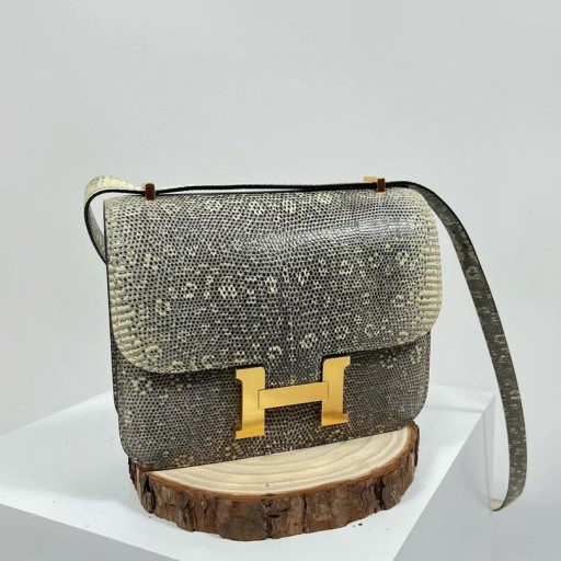 Konstancja Jaszczurka 01 naturalny kolor Złoty Okuć 18 cm Całkowicie Ręcznie