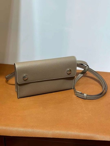 Portfel Hermesnap Epsom Ck18 Etoupe Szaro-Srebrny Okucia 18 cm Całkowicie Ręcznie Phw