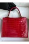 Kelly genialny aligator krokodyl Ck53 Jasno-czerwona Złote Okucia GHW 25 cm Całkowicie Ręcznie