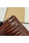 Mini-Pakiet Kelly Pochette genialny porosus cc31 Miel Brązowo-Złote Okucia ghw 22 cm Całkowicie Ręcznie