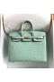 Birkin Sellier Matowy Aligator 6U MiÄta zielona ZÅote Okucia 20 cm CaÅkowicie RÄcznie Ghw