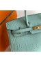 Birkin Sellier Matowy Aligator 6U MiÄta zielona ZÅote Okucia 20 cm CaÅkowicie RÄcznie Ghw