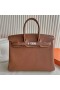 Torby Birkin Togo Ck37 Złoto-Brązowa Srebrna Okucia 35cm Całkowicie Ręcznie Phw
