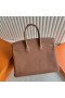 Torby Birkin Togo Ck37 Złoto-Brązowa Srebrna Okucia 35cm Całkowicie Ręcznie Phw