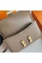 Constance Elan Epsom Ck18 Etoupe Szaro-Złote Okucia 23 cm Całkowicie Ręcznie Ghw