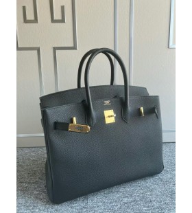 Okucia Birkin Togo Ck89 Z Czarnego ZÅota 35 cm CaÅkowicie RÄcznie