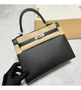Kelly Epsom Ck89 Czarna Srebrne Okucia Phw 25 cm CaÅkowicie RÄcznie