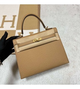 Kelly Epsom 0M Herbaty kolor Złoty Okucia 25 cm Pełna Ręczna Robota