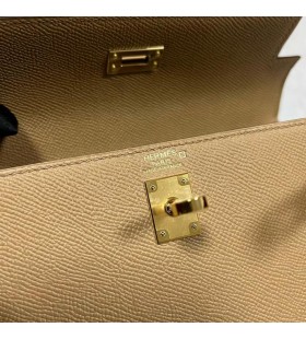 Okucia Kelly Touch z języka angielskiego i genialny krokodyla w kolorze ciemnego khaki i Brązu Złota 25 cm Całkowicie Ręcznie