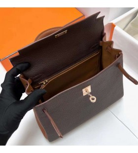 Kelly Togo Ck46 heban i Ck37 Złoto-Brązowa Okucia Z Różowego Złota 25 cm Całkowicie Ręcznie