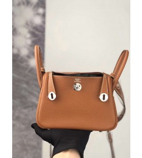 Mini Lindy Clemence Ck37 ZÅ‚oto-BrÄ…zowa Srebrna Okucia Phw 19 cm CaÅ‚kowicie RÄ™cznie