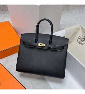 Okucia Birkin Sellier Epsom Ck89 z Czarnego Z&Aring;ota Ghw 25 cm Ca&Aring;kowicie R&Auml;cznie