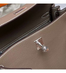 Kelly Togo Ck18 Etoupe Szaro-Srebrny Okucia Phw 25 cm CaÅkowicie RÄcznie