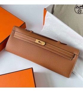 Kelly cut Epsom Ck37 Z&Aring;oto-Br&Auml;zowa Z&Aring;ote Okucia Ghw 31 cm Ca&Aring;kowicie R&Auml;cznie