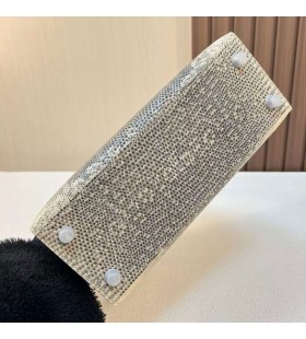 Jaszczurka Kelly Naturalny kolor Srebrny Okucia 25 cm PeÅna RÄczna Robota Phw